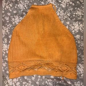 Cute knit halter crop top